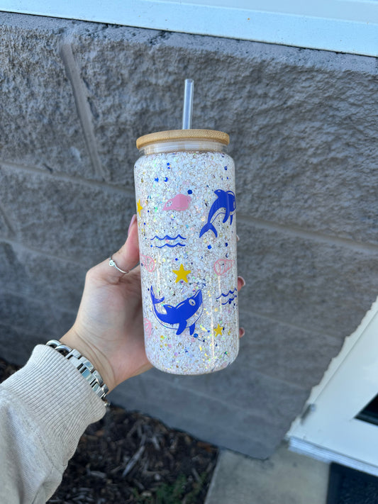 White w/ Dolphins 16oz