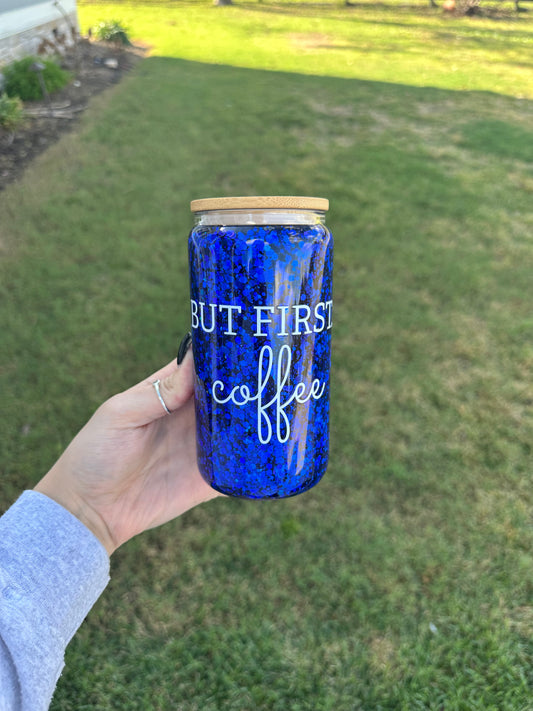 Royal Blue But First Coffee 16oz